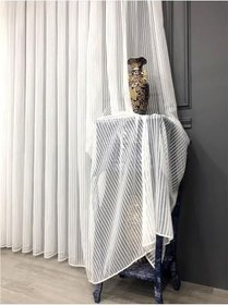 Resim Taç Normal Pile Kalın Çizgili Tül Perde Tek Kanat, 3LUCIZGILINORMAL, 280 x 260 