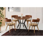 Resim VRL 105 Mutfak Cafe Masası Metal Sandalye Takımı 