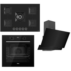 Resim Ferre Flowart Serisi Siyah Ankastre Set SS035 - QBL63CS - D063 