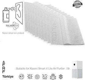 Resim Faf Fresh Air Filter 10 Adet Xiaomi Smart Purifier 4 Lite İle Uyumlu Filtre Üstüne Uyumlu Gümüş İyonlu Elektrostatik Toz Tutucu Ön Filtre 