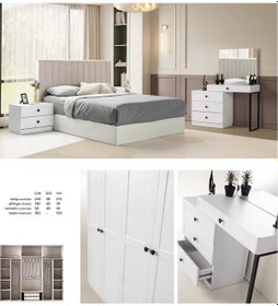 Resim Bianora Mdf Membran 6 Kapaklı Gardırop ve Yatak Odası Takımı - Baza Hariç 