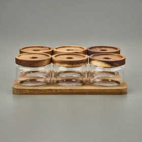 Resim Mien Akasya 6'lı Kahvaltılık Takımı - Kahverengi / Şeffaf - 29X19,5 cm 