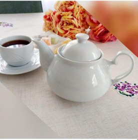 Resim Desensiz Beyaz Porselen Demlik Üstü Sade 600ml Çaydanlık Üstü 