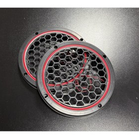 Resim 20cm Kırmızı Neon Işıklı Hoparlör ve Midrange Kapağı 1takım (2adet) Vidalanabilir 