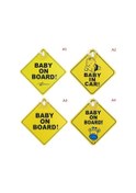 Resim Novahub Bebek Gemide Güvenlik Araba Pencere Vantuz Sarı Yansıtıcı Uyarı Levhası 12 Cm A4 