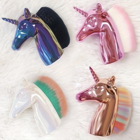 Resim Unicorn Tırnak Sanatı Fırçası Makyaj Aracı Tırnak Sanatı Temizleme Aracı Çok Fonksiyonlu Fırça Tek Pudra Fırçası 
