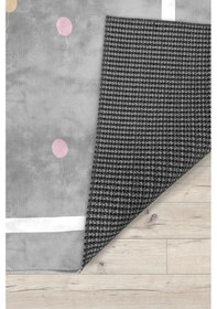 Resim Balonlu Kapli Bambu Çocuk Halısı Gri 