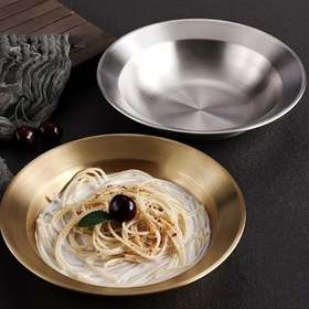 Resim 1 Adet, Paslanmaz Çelik Kore Salata Kasesi, Çok Amaçlı Salata Kasesi Ve Tabak, Basit Makarna Kasesi Ve Tabak, Çok Amaçlı Meyve Tabakası Ve Yemek Tabakası, Hasır Şapka Kasesi, Mutfak Malzemeleri, Mutfak Gereçleri 