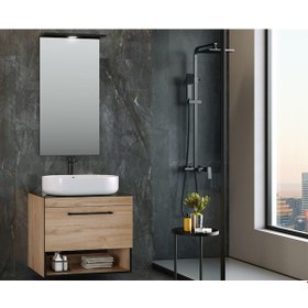 Resim Orka Knidos 90 Cm Mdf Legnano Banyo Dolabı Takımı 