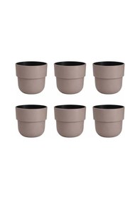 Resim So-kup4 Kuple Plastik Saksı Takımı İç Kovalı No:4 Mocha 11 Lt 6 Adet 
