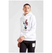 Resim God Of War 2 Face Baskılı Unisex Çocuk Kapüşonlu Beyaz Sweatshirt 