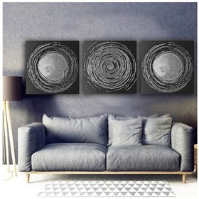 Resim Modern Kanvas Tablo Gümüş 3 Parça Set 99 