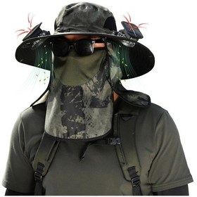 Resim Güneş Fanı İle Geniş Ağzına Kadar Güneş Şapkası, Çıkarılabilir Boyun Flep Ve Balıkçılık, Yürüyüş, Kamp İçin Yüz Örtüsü İle Güneş Fan Şapkası 