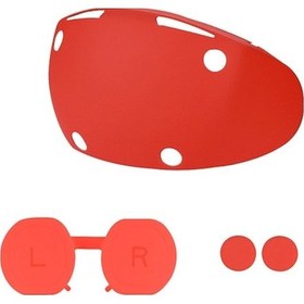 Resim Pazly Sony Playstation Vr2 Silikon Kapak + Lens Kapağı + 2 Başparmak Tutma Kapağı - Kırmızı Kırmızı 