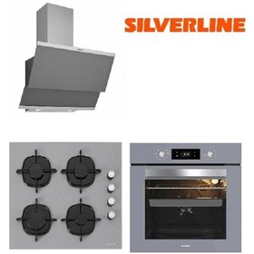 Resim Silverline 3420 - CS5335S01 - BO65E4S01 Gri Cam Ankastre Set 