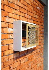 Resim Modem Saklama Kutusu Sürgülü Yana Açılır 35 X 40 Motifli Meşe 