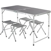 Resim Funky Chaırs Tabureli Katlanabilir Piknik Masası Seti -Füme 