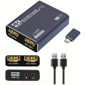 Resim Elmpaly 211 4k Ultra Hd Usb 3.0 Video Yakalama Kartı Ps4 Oyun Konsolu Tv Kutusu Kayıt Canlı Yayın Döngü Çıkışı 1080p 60fps 