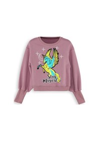 Resim Denokids Unicorn Kız Çocuk Gül Kurusu Swetshirt Çok Renkli 