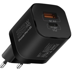 Resim Promate PowerPort-33 Gan 33W Qualcomm Süper Hızlı Type-C PD , USB Ultra Kompakt Duvar Şarj Cihazı, Aşırı Gerilim Koruması 