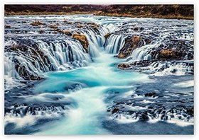 Resim Ahşap Tablo Bruarfoss Şelaleleri 