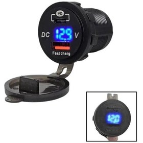 Resim Shuıvan Usb Type C Girişi Kapaklı Voltmetre İphone Şarj Söketi-1606 