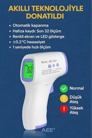 Resim Yıldızan Storesellm CE Onaylı Temassız Ateş Ölçer - Kızılötesi Dijital Alından Ateş Ölçme Cihazı - 1 Saniyede 