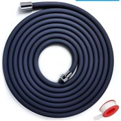 Resim Elmpaly Siyah 78 İnç Uzun Silikon Duş Hortumu Bakır Cıvatalı Evrensel El Duşu Uzatma Aleti Gri Siyah 