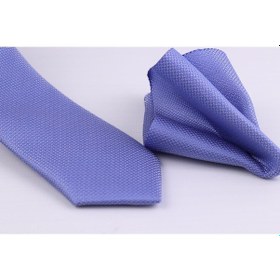 Resim Demfashion Özel Desenli Kravat Mendil Seti - Mavi (533064034) Mavi 
