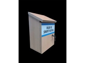 Resim Panda 37X24X16 Kilitli Ahşap Dilek ve Şikayet Posta Kutusu 