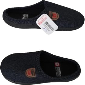 Resim Gezer Erkek Gri Çizgi Desenli Ortopedik Taban Ev İçi Günlük Terlik 