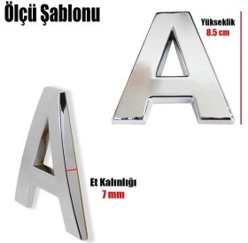 Resim Parlak Krom Yapışkanlı C Harfi, Kapı ve Oda Için 8.5 cm Posta Kutusu Harfi 