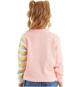 Resim Denokids Unicorn Kız Çocuk Pembe Triko Kazak Çok Renkli 