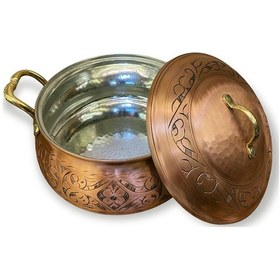 Resim İşlemeli Bakır Güveç Tencere No:2 Bakır - Siyah 