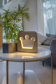 Resim üstel dekor Taç Desenli Masif Led El Yapımı Dekoratif Gece Lambası 