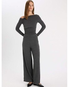 Resim Defacto Wide Leg Bürümcük Pantolon D5141AX24AUAR191 Antrasit 