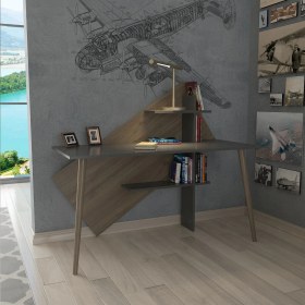 Resim Lagomood Rüzgar Çalışma Masası Antrasit - Ceviz 