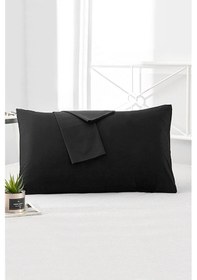 Resim 2 Adet Siyah Yastık Kılıfı 50x70 %100 Pamuk 