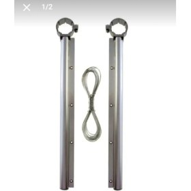 Resim UltraNova Alüminyum yuvarlak balkon çamaşır askısı, 50'li, dayanıklı ve şık tasarım 