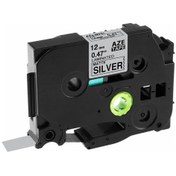 Resim Brother Tze-M931 12 mm X 8mt Mat Gümüş üzerine Siyah Laminasyonlu 