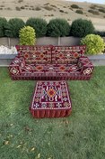 Resim mdhomecarpet Şark Köşesi Minder Takımı | Yer , Sırt Minderi, Etnik Desen, Salon ve Ev İçin 6 Parça Süngerli 