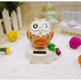 Resim Livava Güneş Enerjili Araba Süsü, Baykuş Sallanan Biblo, Turuncu, 10x10 