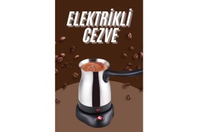 Resim Marsilyan Çelik Kahve Makinesi Cezve 800 Watt Paslanmaz Çelik Türk Kahvesi Makinesi 
