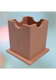 Resim Bengi Ticaret Ahşap Mdf Kare El Yapımı Dekoratif Masaüstü Kalemlik 