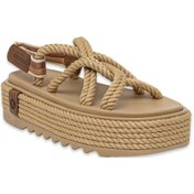 Resim Bohonomad Bodrum Chunky Platform Bej Kadın Sandalet Bej 