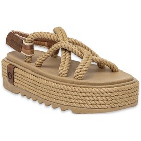 Resim Bohonomad Bodrum Chunky Platform Bej Kadın Sandalet Bej 