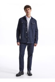Resim Fabrika Lacivert Erkek Denim Ceket F5WM-CKT 2309 
