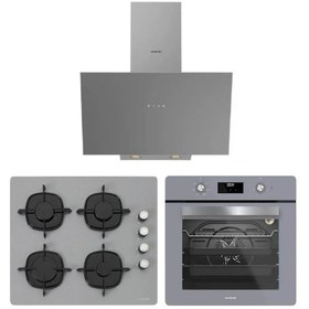 Resim Silverline BO6502S02 - CS5335S02 - 3481 Flam Gri Cam Ankastre Set 
