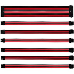 Resim Cooler Master Kırmızı/Siyah Güç Kaynağı Sleeved Kablo Seti 