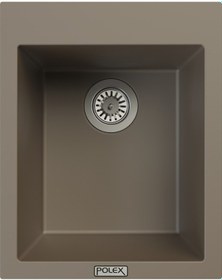 Resim Polex Cristalüx Granit Evye P-05 Toprak Tezgah Altı Ve Tezgah Üstü Kare Mutfak Evyesi 41x51 CM 